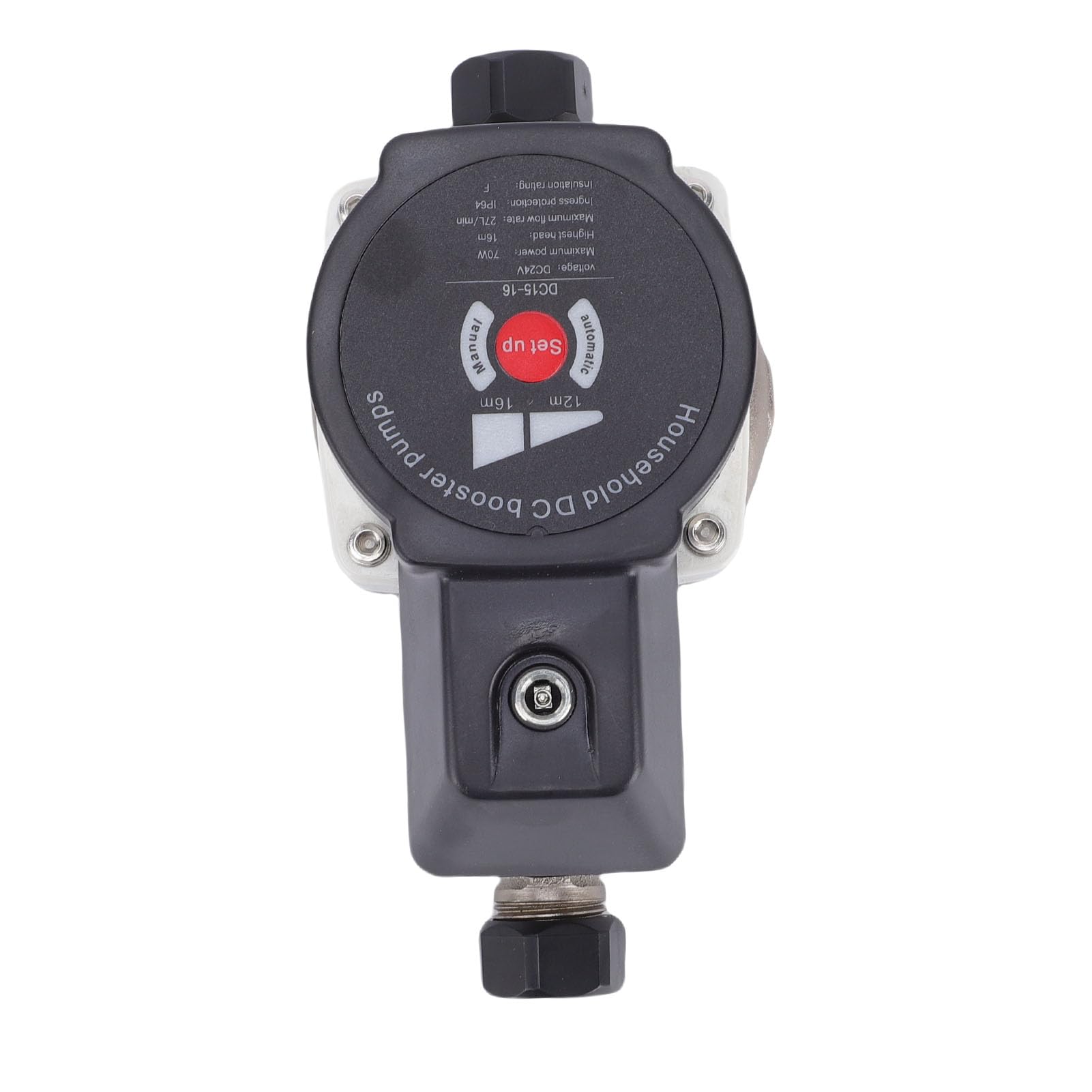 Bomba Elevadora de Ducha de 70 W – Bomba Elevadora de Presión de Agua Silenciosa y Ahorradora de Energía para el Hogar, Caudal de 428 GPH, Entrada/salida de 1/2", Incluye Tubo Corrugado