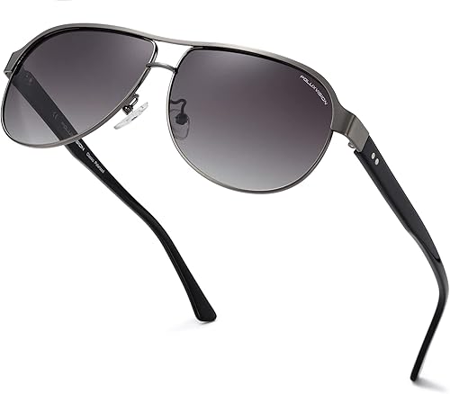 KKP Gafas de sol polarizadas clásicas de aviador para mujeres y hombres gafas de sol retro de moda pantalla de metal vintage Su9867