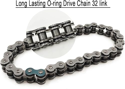 Miniatura 2 de QYMOTO Cadena de eje de transmisión KT196 mejorada con junta tórica Go Kart de 420 eslabones RO-32, cadena de rodillos sellados para Coleman