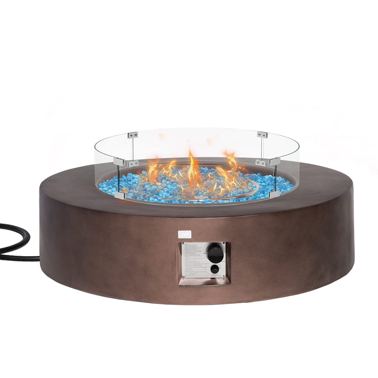 COSIEST Outdoor Propane Fire Pit Coffee Table w Dark Bronze 42inch