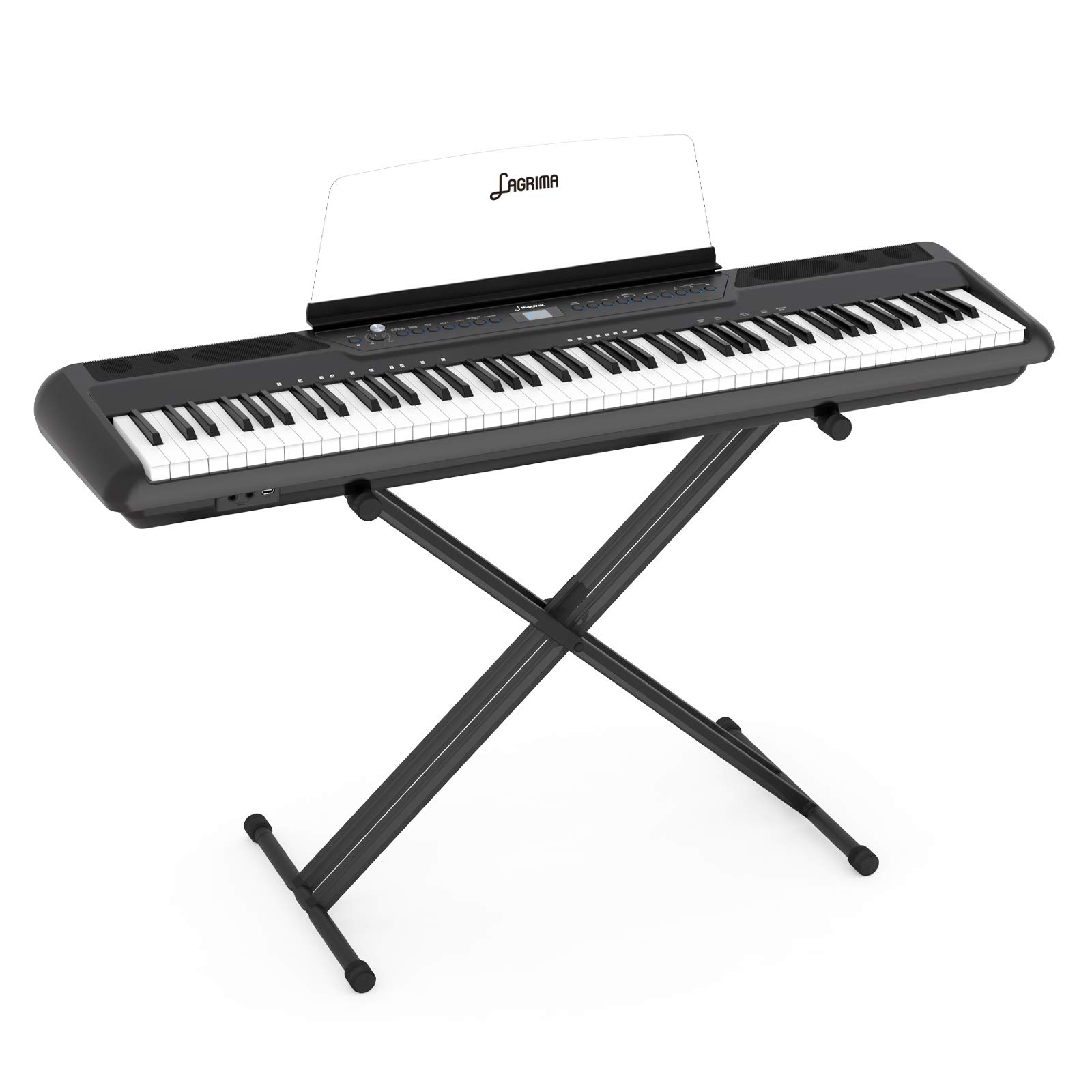 Buy LAGRIMA LAG560 Full Size Weighted Key Portable Digital Piano, 88 Key Electric Keyboard