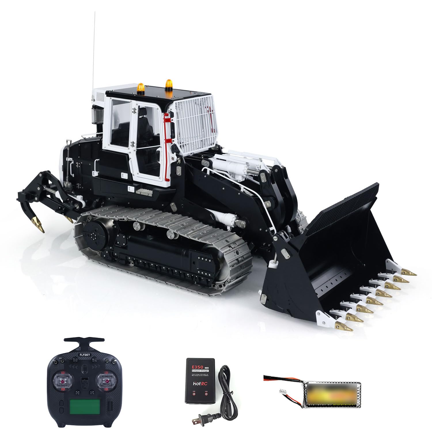 1 14 LESU 973K RC Hydraulic Loader RTR Radio Control Tracked Car Openable Bucket Light Sound Motor Servo