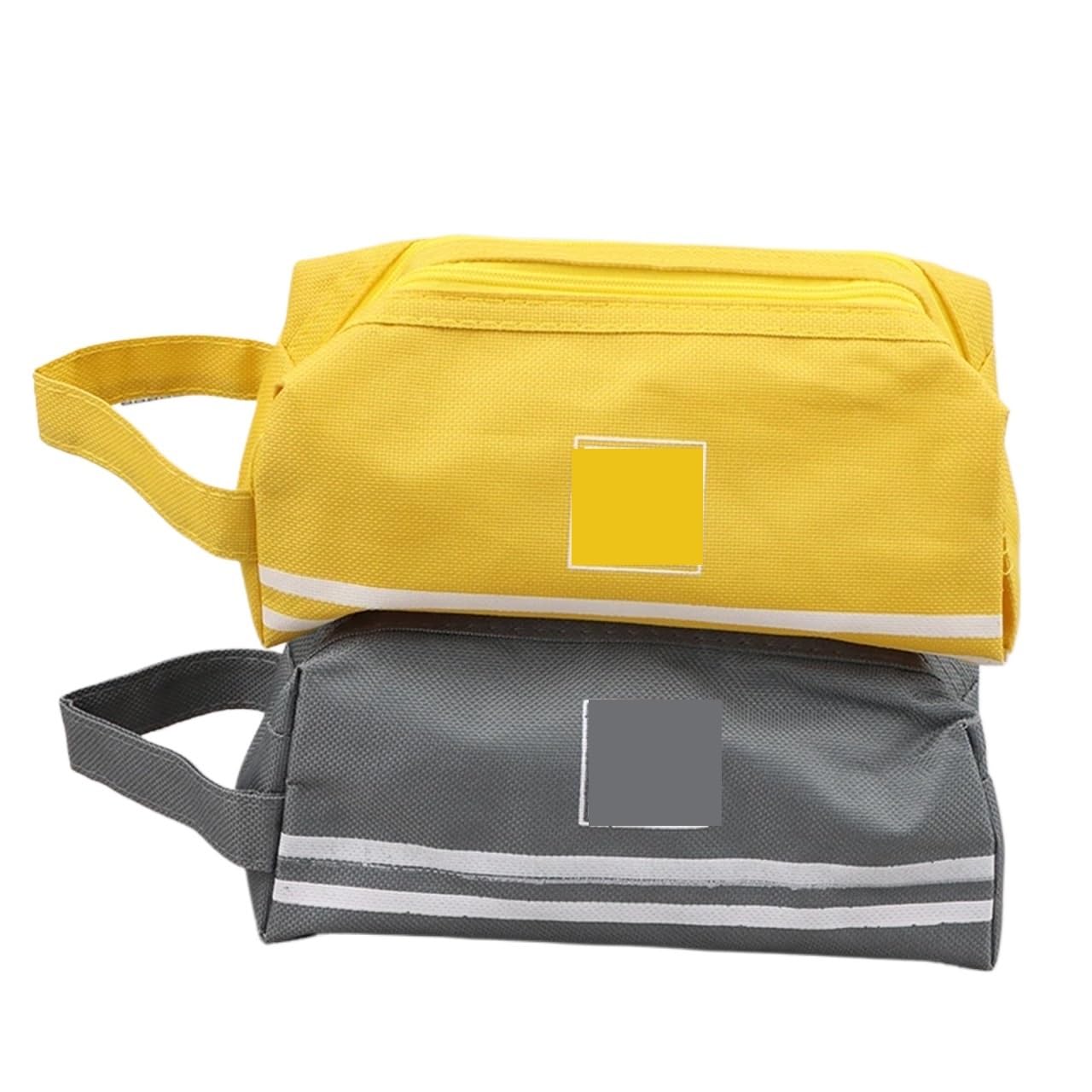 Astuccio portatile a doppio strato da 2 pezzi, in tessuto Oxford, con doppia cerniera, for gli studenti, for il ritorno a scuola, forniture di cancelleria Per Scuola Ufficio(Pink)