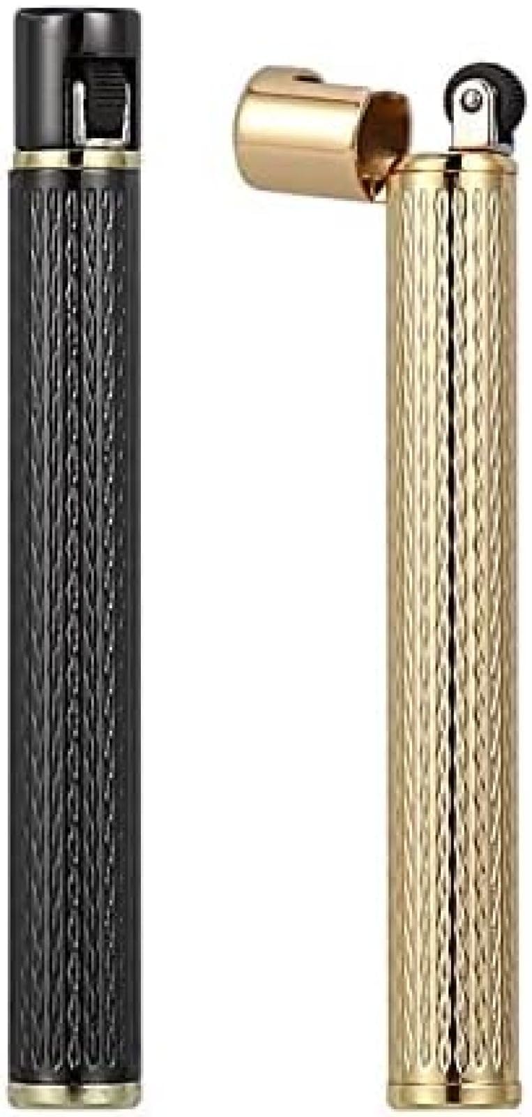 FSDFKPOP 2024 Briquet Classique à Rabat Rechargeable – Métal Brossé Butane, Cuivre Pur, Style Élégant Avec Boîte Cadeau (Butane Non Inclus)