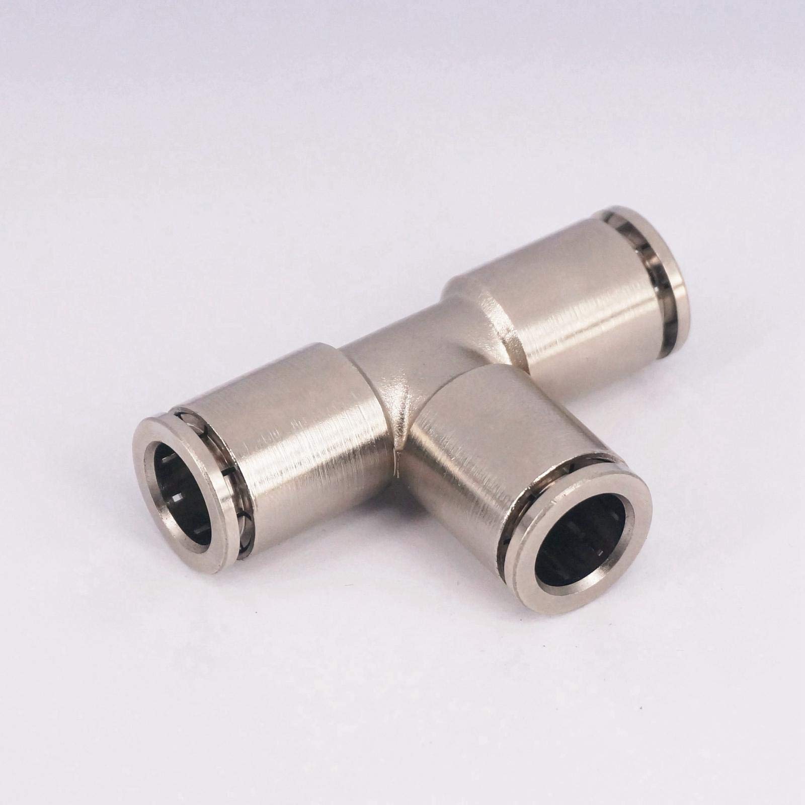 Connessione pneumatica rapida, raccordi pneumatici Misura tubo O/D 10mm Pneumatico in ottone nichelato a 3 vie nel raccordo del connettore Impianto idraulico for raccordo aria a sgancio rapido
