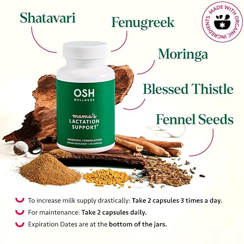 Miniatura 4 de Suplemento ayurvédico para lactancia con moringa, fenogreco, semillas de hinojo y más | Fabricado en Estados Unidos | 100% orgánico | Apoyo a la