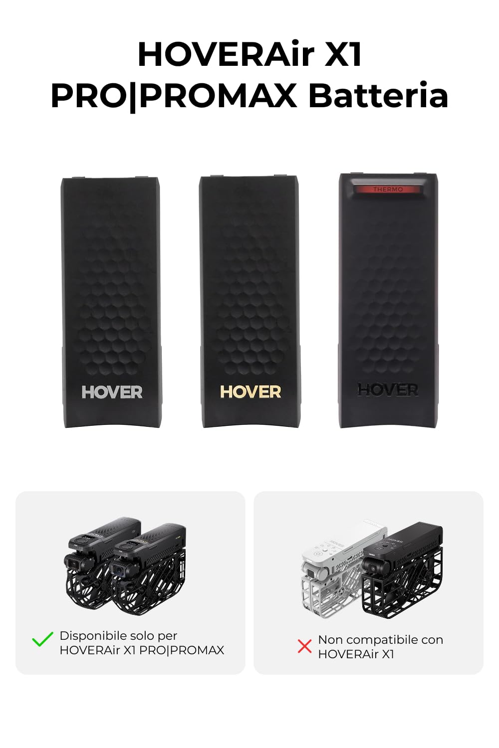 Batteria Smart Per HOVERAir X1 PROMAX Camcorder Volante - Dettaglio