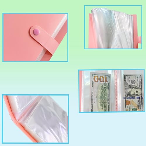 Miniatura 4 de Fundas transparentes para moneda de 50 páginas, libro carpeta para colección de papel moneda mundial, soportes portátiles para efectivo, soportes