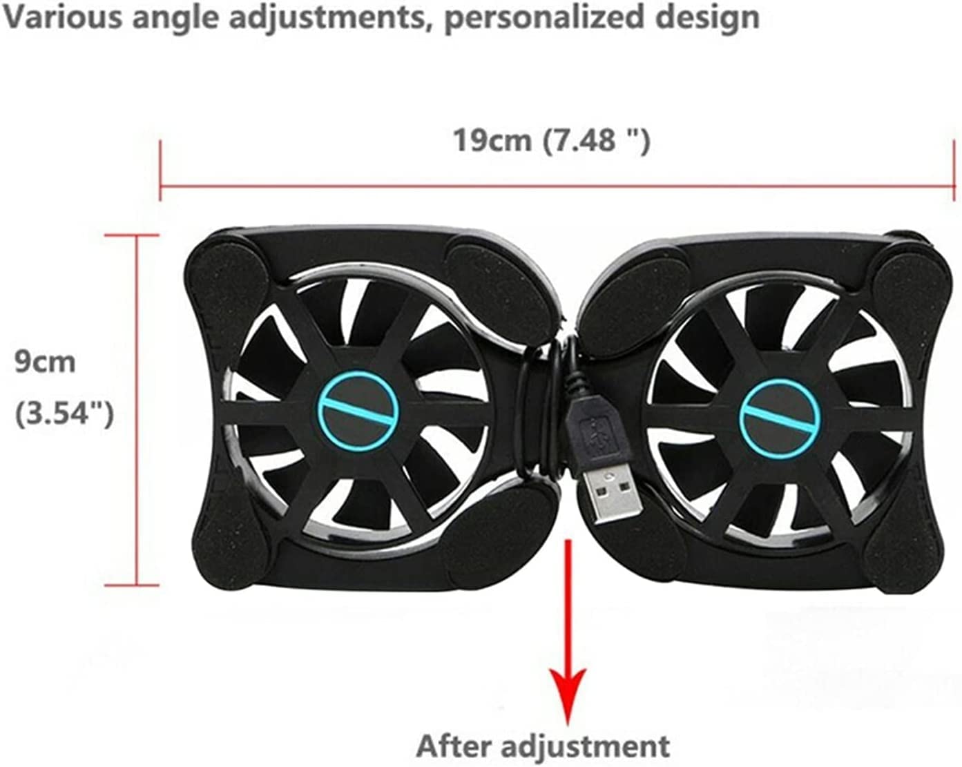 Refroidisseur Pc Portable Ventilateur De Refroidissement USB Pliable Refroidisseur Processeur Bloc-Notes pour Ordinateur Portable Support Silencieux Double Ventilateurs Ventilateur Rapide