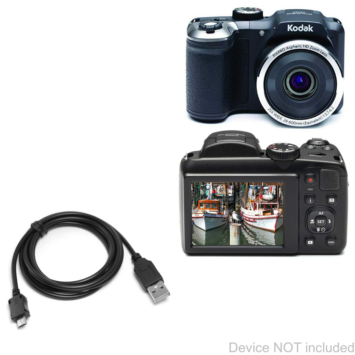 Amazon.com: BoxWave Cable Compatible with Kodak PixPro AZ252 (Cable by  BoxWave) - DirectSync Cable, Durable Charge and Sync Cable for Kodak PixPro  AZ252 : Cell Phones & Accessories