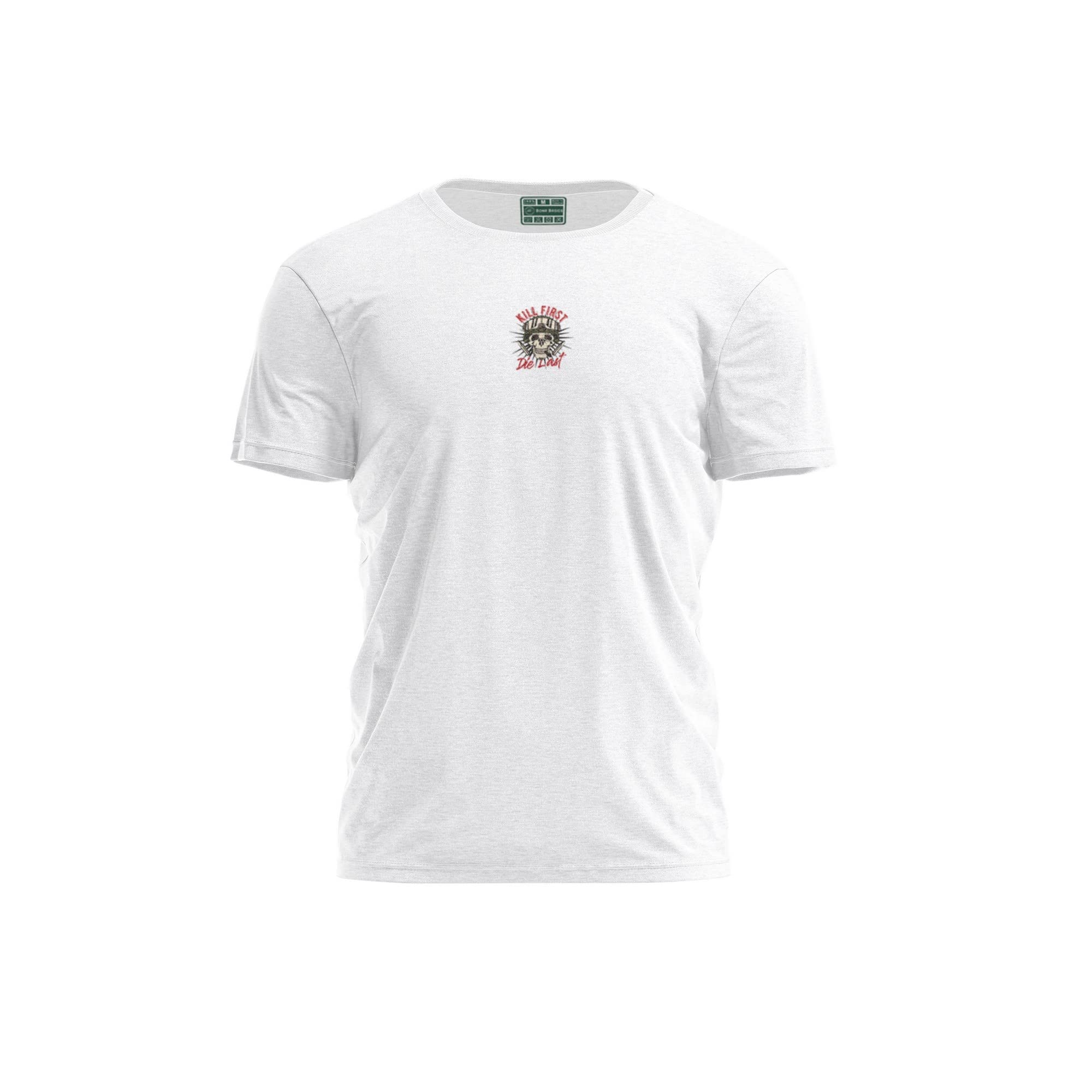 Bona Basics, Digitally Printed, Men's Basic T-Shirt,%100 Cotton, White, Casual, Men's Tops, Size: L
