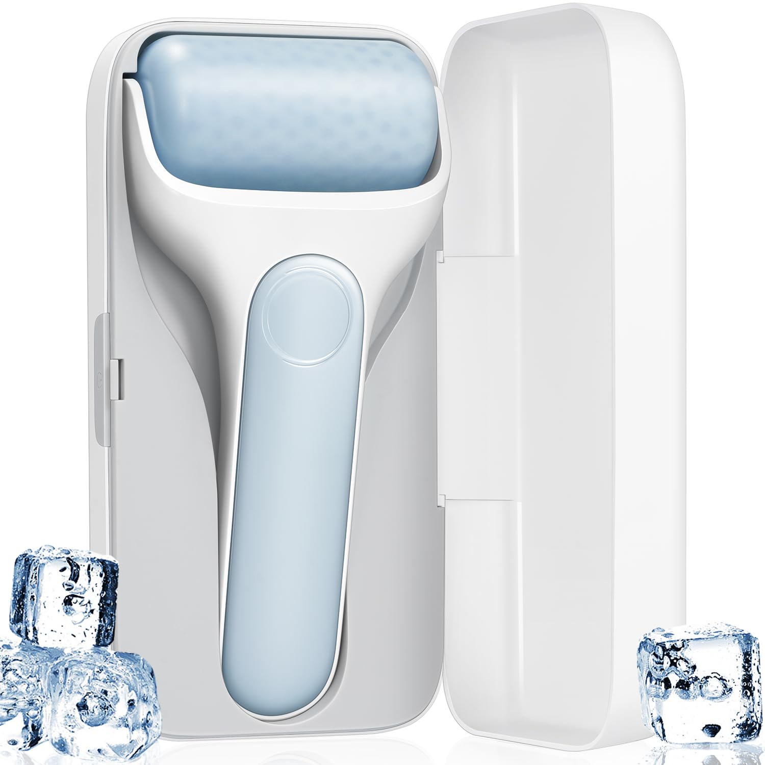 MORGLES Ice Roller for Face, Premium Facial Roller for Puffiness, Dark Circles and Lymphatic Drainage, Cold Face Roller for Women Self Care with Carry