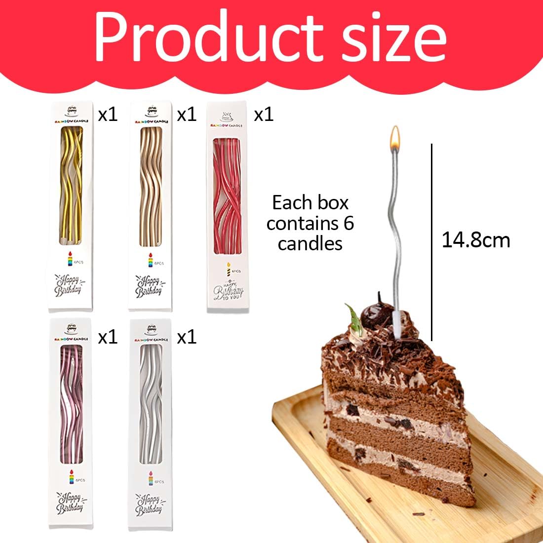 30 velas de cumpleaños, velas largas y delgadas en espiral para cumpleaños, velas finas y rizadas en espiral para pastel, para cumpleaños y bodas (multicolor)