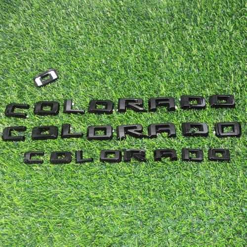Image of Overlay Emblem 3D Letter Side Door Rear Tailgate Badge Nameplate Compatible for 2023-2024 Colorado Set of 3Pcs (Gloss Black)