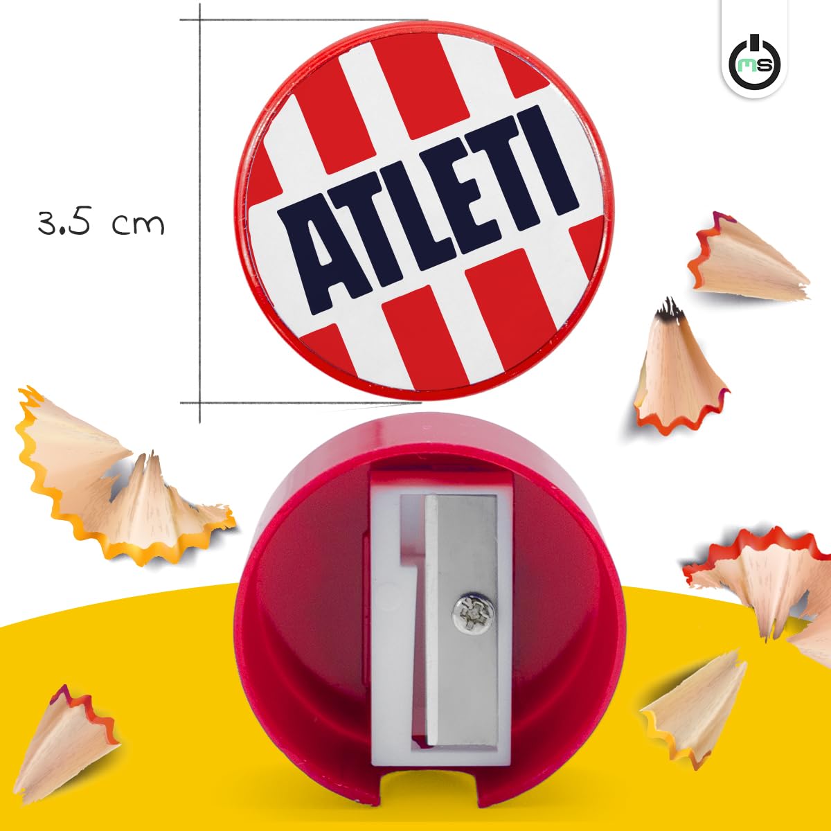 Set de Papelería Atlético de Madrid Oficial | Incluye 2 Lápices, 2 Gomas y 1 Sacapuntas | Producto Licenciado Escolar y de Oficina | Accesorio de Escritura para Niños, Estudiantes y Aficionados Colcho