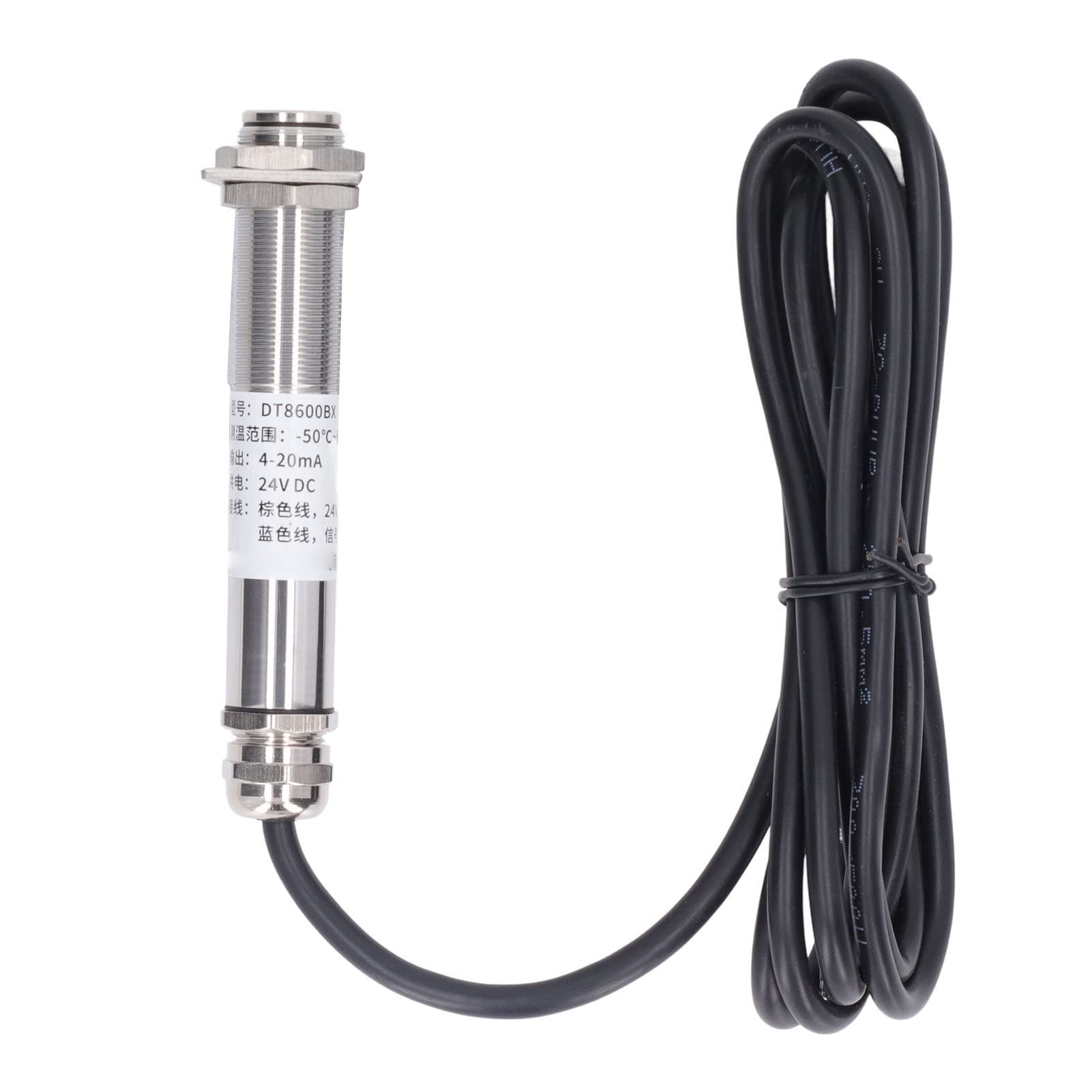 Hyuduo Temperatursensor, Edelstahl, Berührungslose Temperaturerkennungssonde 20 1 DC24V 4 20mA, Bereich 58 Bis 1112F für Metallurgie, Industrieausrüstung, Lebensmittelverarbeitung