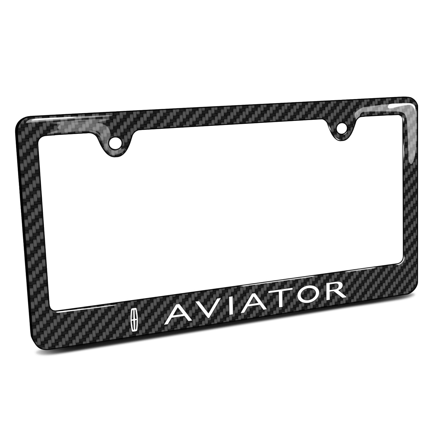 iPick Image for Lincoln Aviator Black Carbon Fiber Look ABS Plastic License Plate Frame