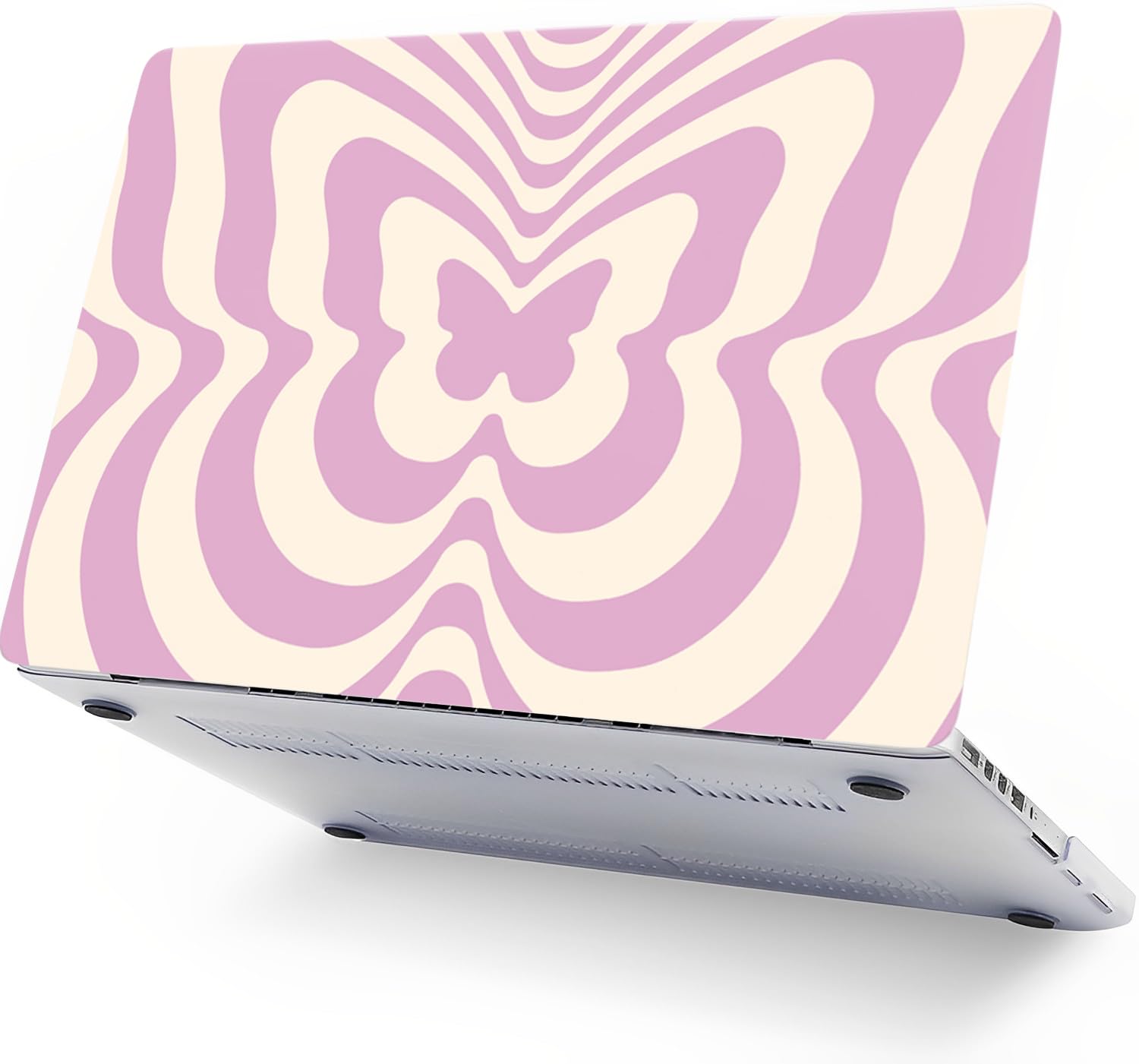 HBLX Matte Hard Shell Case & Keyboard Cover For New MacBook Air 13.6" M2 A2681 (2022) - Purple Wave Design - View #3