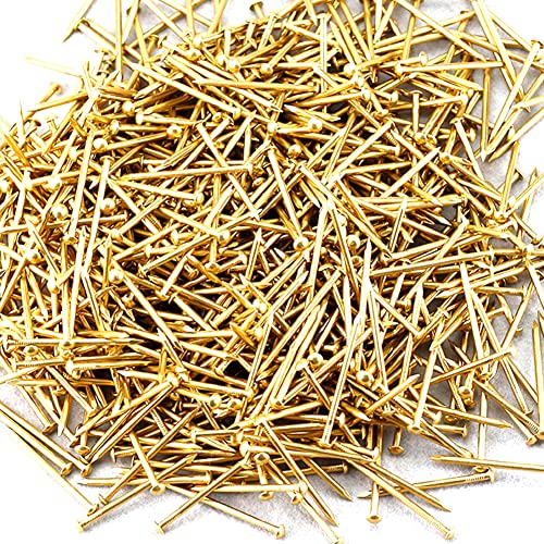 Clavo pequeño mini de latón con cabeza redonda M2.5x2.5mmx5mm (aproximadamente 19 piezas), para montaje electrónico y fijación eléctrica miniatura 5