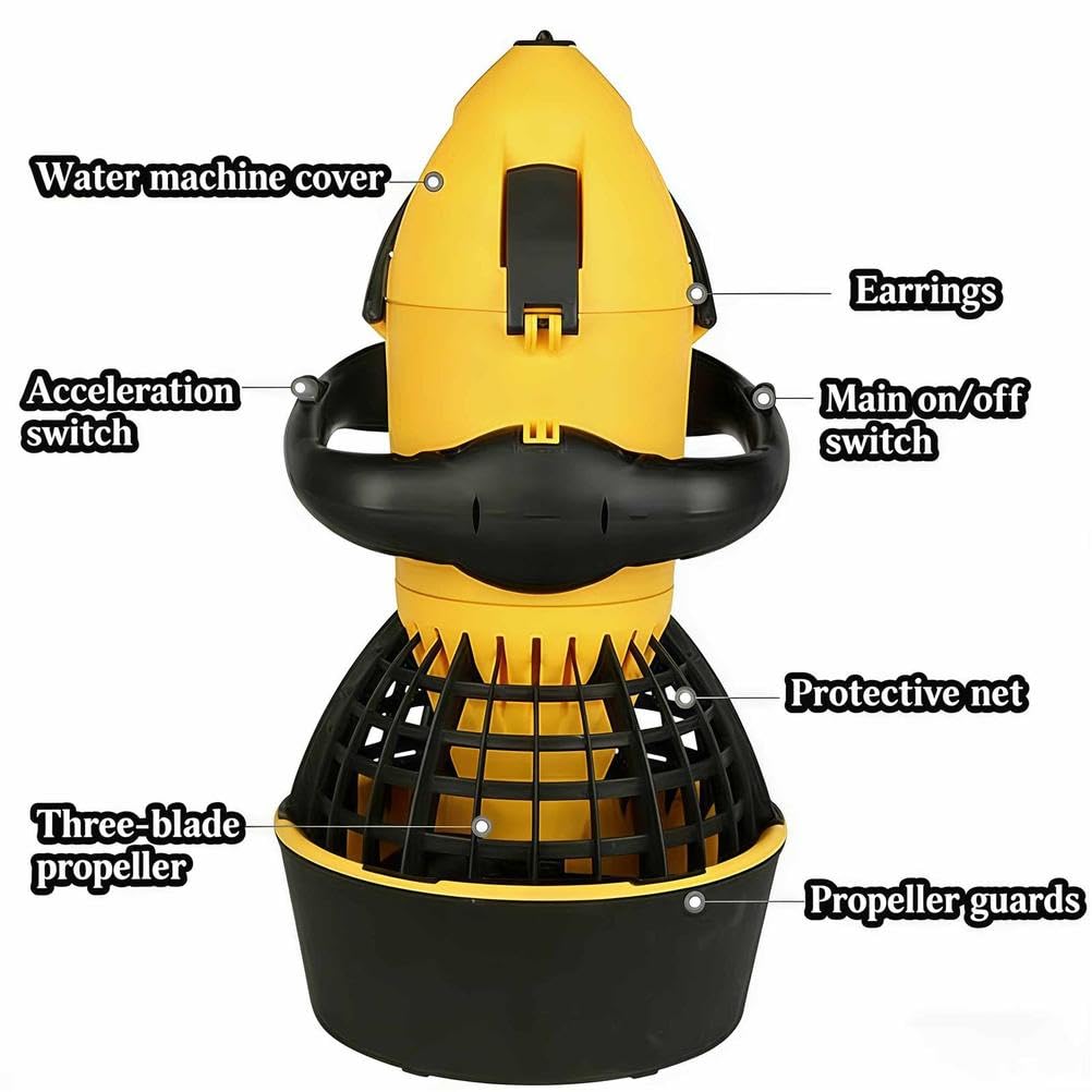 Scooter Submarino, propulsor de 500 W con batería de Larga duración para natación, Buceo, Snorkel, Deportes acuáticos, Aventuras en la Playa, Piscina y Actividades Marinas.