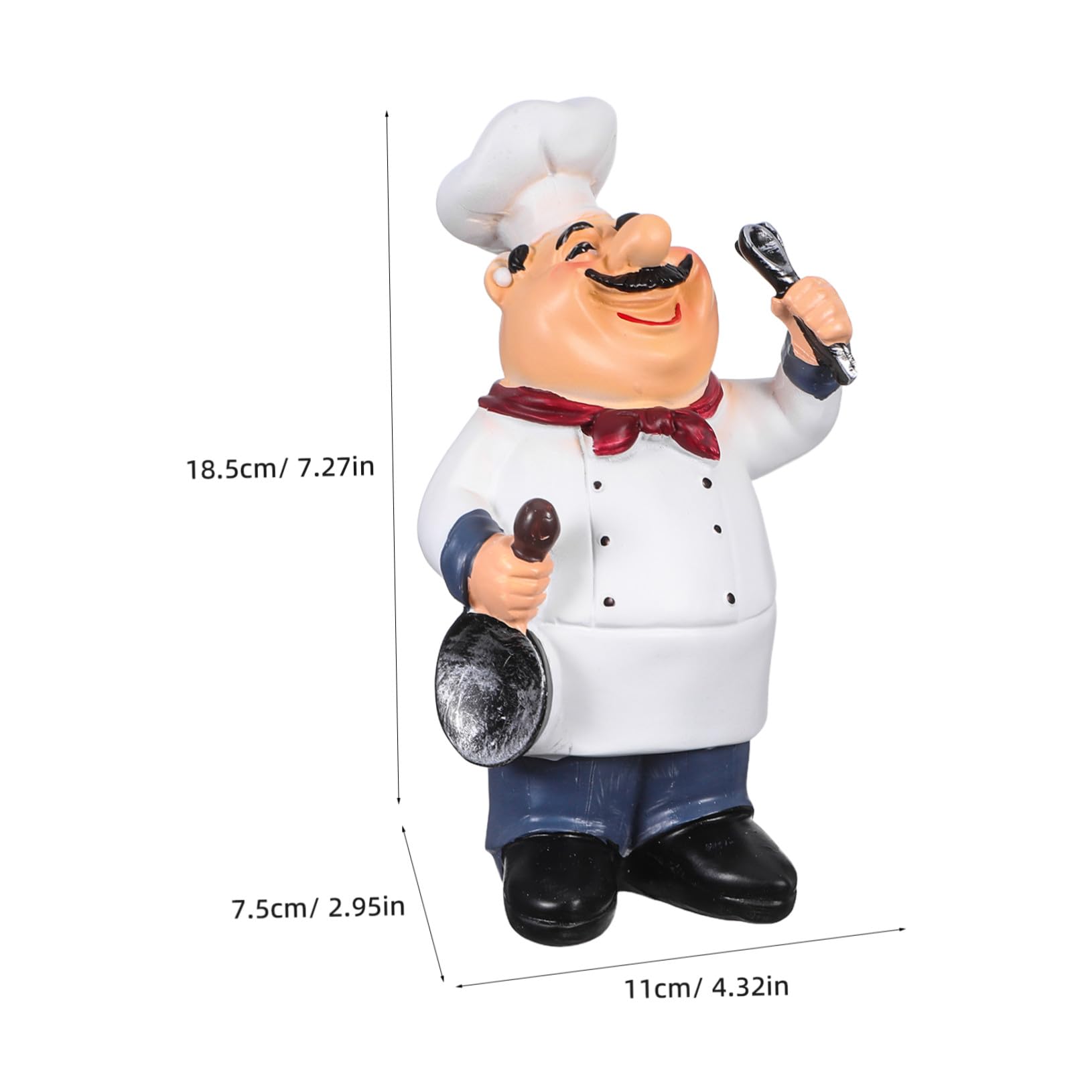 STOBAZA Statua Chef in Resina Stile Europeo per Decorazione Tavolo