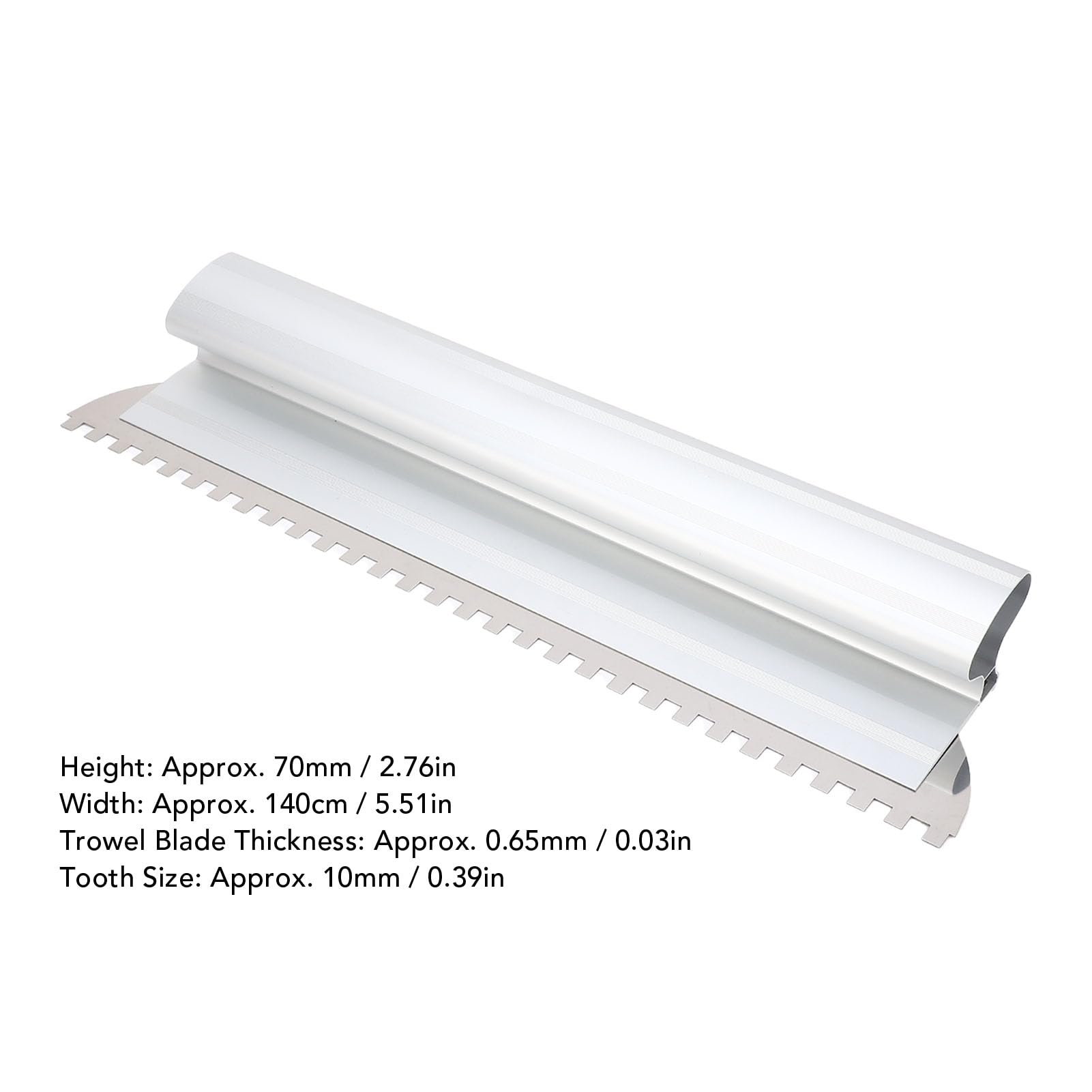 Herramienta de Enyesado de Acero Inoxidable de Aleación de Aluminio para Albañil Paleta de Muesca Cuadrada con Diseño de Deflector de Enyesado de área Grande (24 pulgadas)