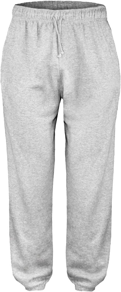 Men's Fleece Joggers Track Cuffed Bottoms Plain Trouser Sweat Jogging Pant