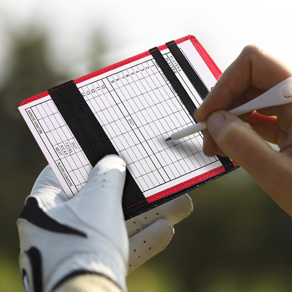 DONGKER Porta Carte da Golf Custodia Segnapunti in Pelle PU con Matita