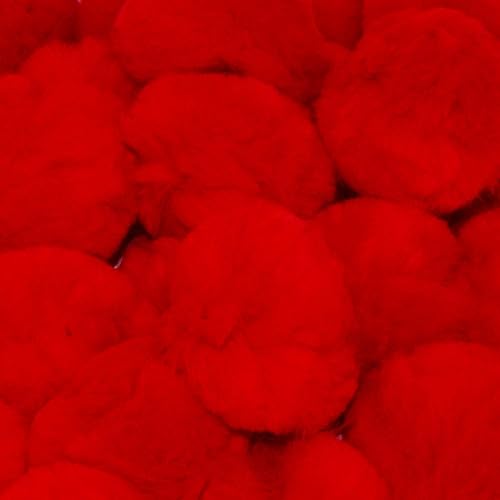 2.5 Inch Red Large Craft Pom Poms 15 Pieces