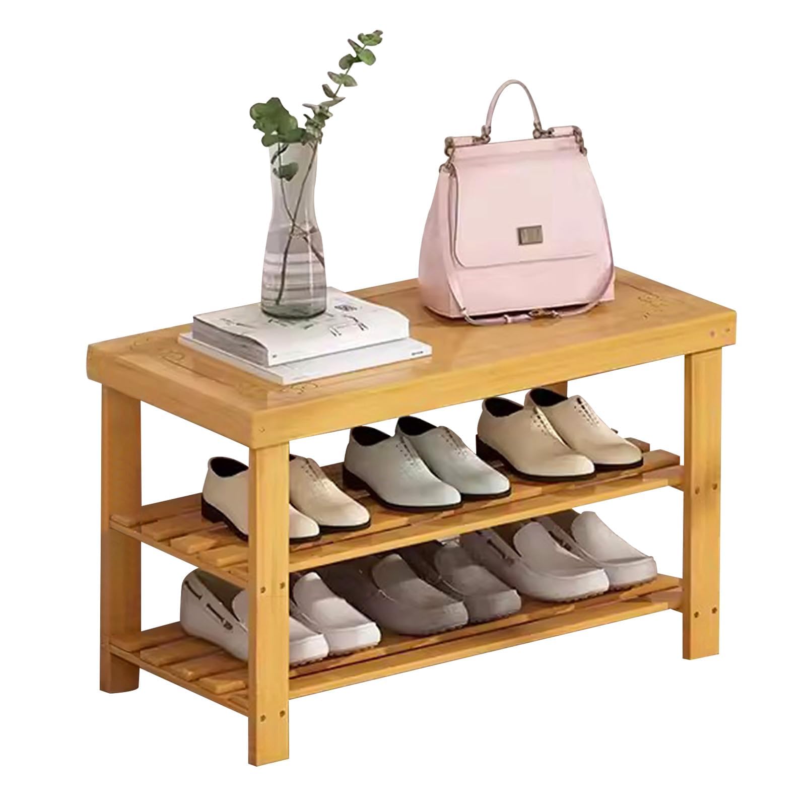 3-Tier Wooden Shoe Rack with Storage Bench Space-Savingfor Entryway Hallway Living Room And Bathroom - Stylish And Functional Home Solution