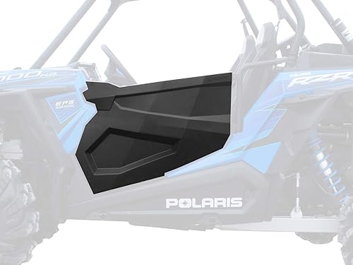 SuperATV Puertas de plástico completas resistentes para Polaris RZR 900 S (2015-2020) - Negro sin gráficos - Par | Marcos de puerta OEM necesarios