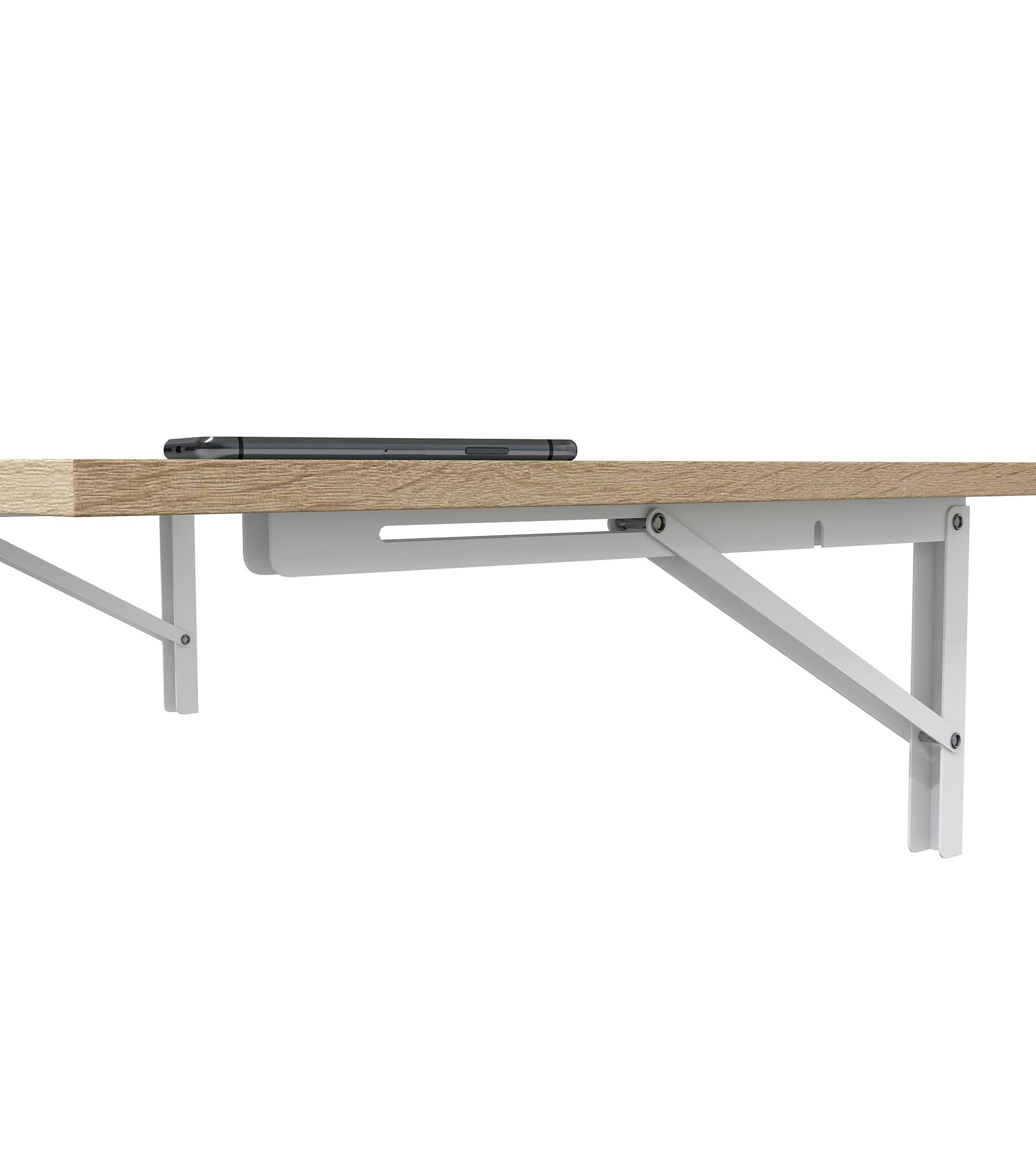 Mesa Plegable Plex 78x50 cm – Mesa de Pared Abatible en Melamina con Soportes Metálicos, Diseño Compacto para Cocina, Estudio o Espacios Reducidos Color Roble Canadian