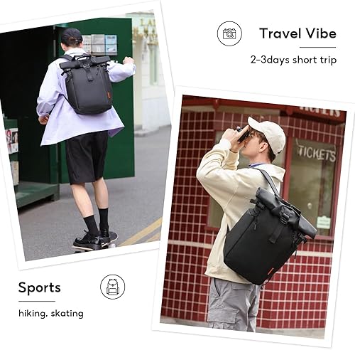 Miniatura 2 de Mochila de viaje para computadora portátil para hombres, mochila de negocios antirrobo duradera de 14 pulgadas, resistente al agua, mochila causal