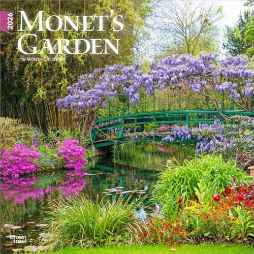 Monet's Garden | 2026 12 x 24 Inch (Hanging) Monthly Square Wall Calendar | Plastic-Free | BrownTrout | Impressionism Artist Outdoor