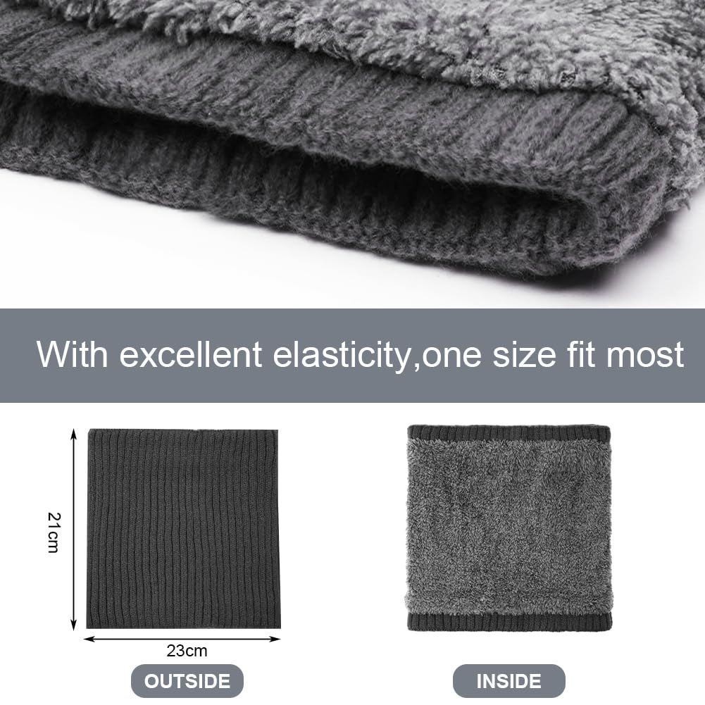 flintronic Scaldacollo In Pile, Sciarpa Scaldacollo Invernale a Termica Antivento, Sciarpa Circolare a Maglia Spessa, Snood Termici per Uomo e Donna per Ciclismo Corsa Sci