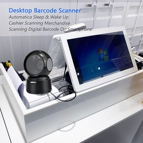 Miniatura 2 de 2D QR Hands-Free Barcode Scanner with USB Cable, ADXZZ Auto-Sensing Scanning Omnidirectional Wired QR Code Scanner,Capture 1D 2D QR Bar Codes on