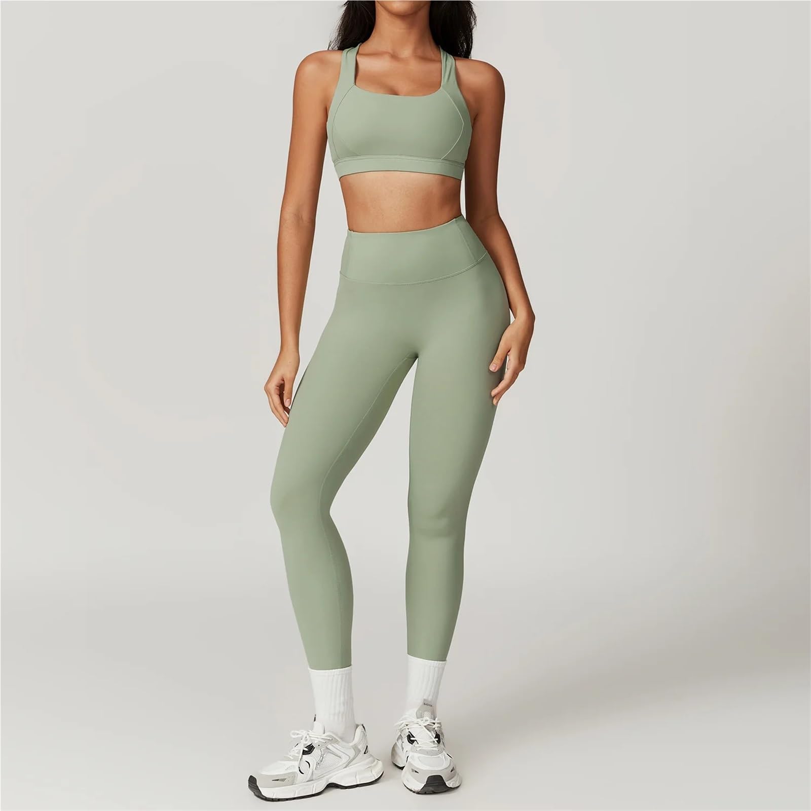 Conjunto Deportivo Mujer Conjunto de 2 uds Yoga, pantalones cortos entrenamiento, ropa deportiva for gimnasio, mallas cintura alta, sujetador deportivo, traje