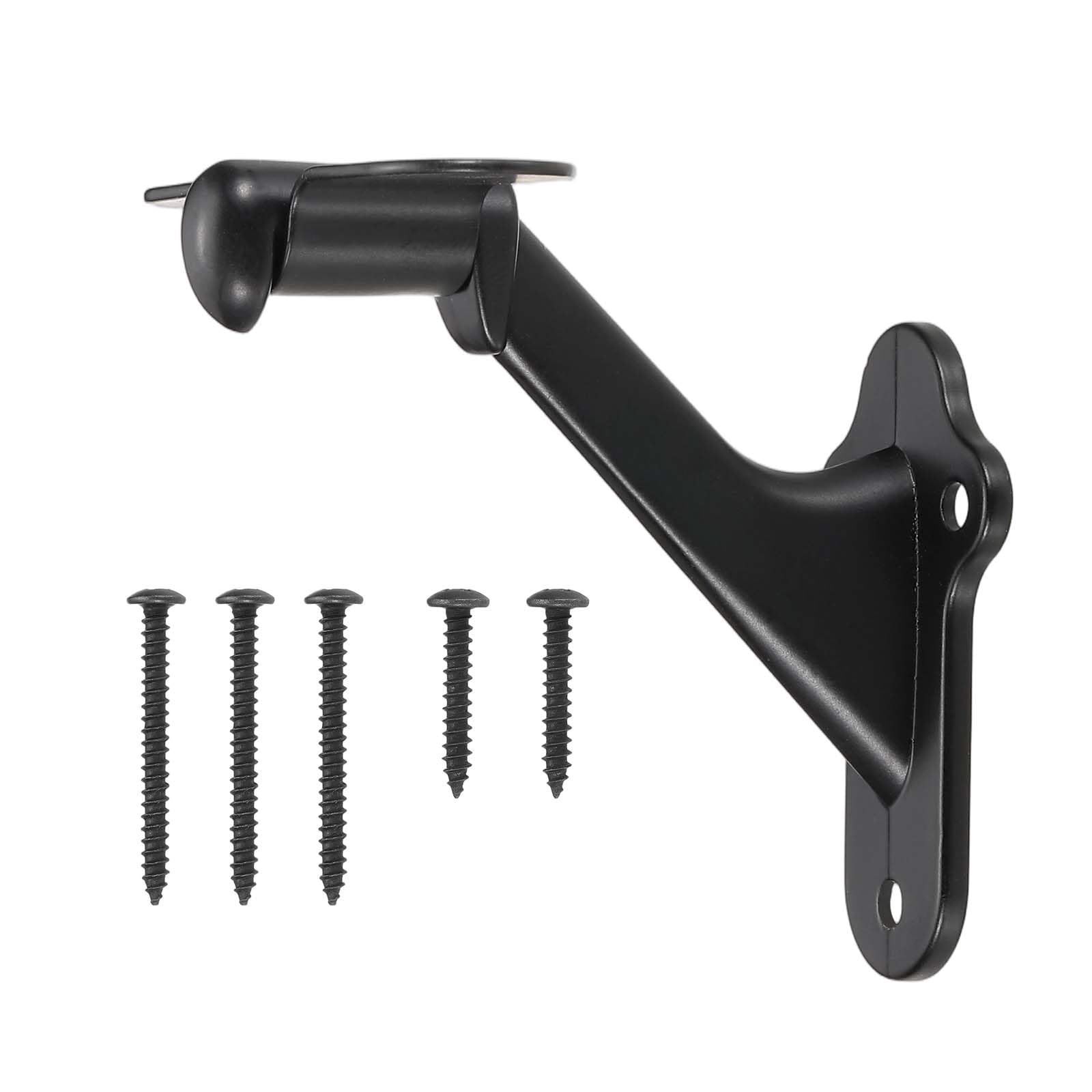 sourcing map Black Handrail Bracket, 3 Inch Heavy Duty Stair Railing Brackets Stair Support Banister Hardware for Home Office Indoor & Outdoor Stairways — image 1