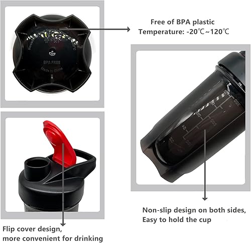 Miniatura 3 de GAISHION Shaker Bottle Protein Shakes Cup y botella agitadora de 10 onzas10.1 fl oz con bolas batidoras, juego de botellas mezcladoras de proteínas,