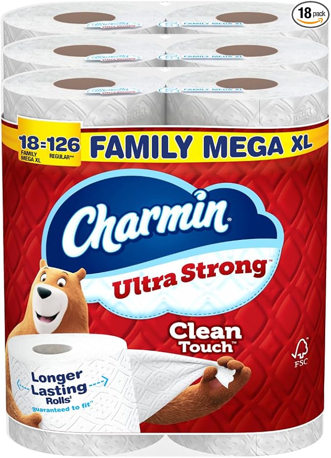 Charmin Ultra Strong Toilet Paper: 18 Mega Rolls!