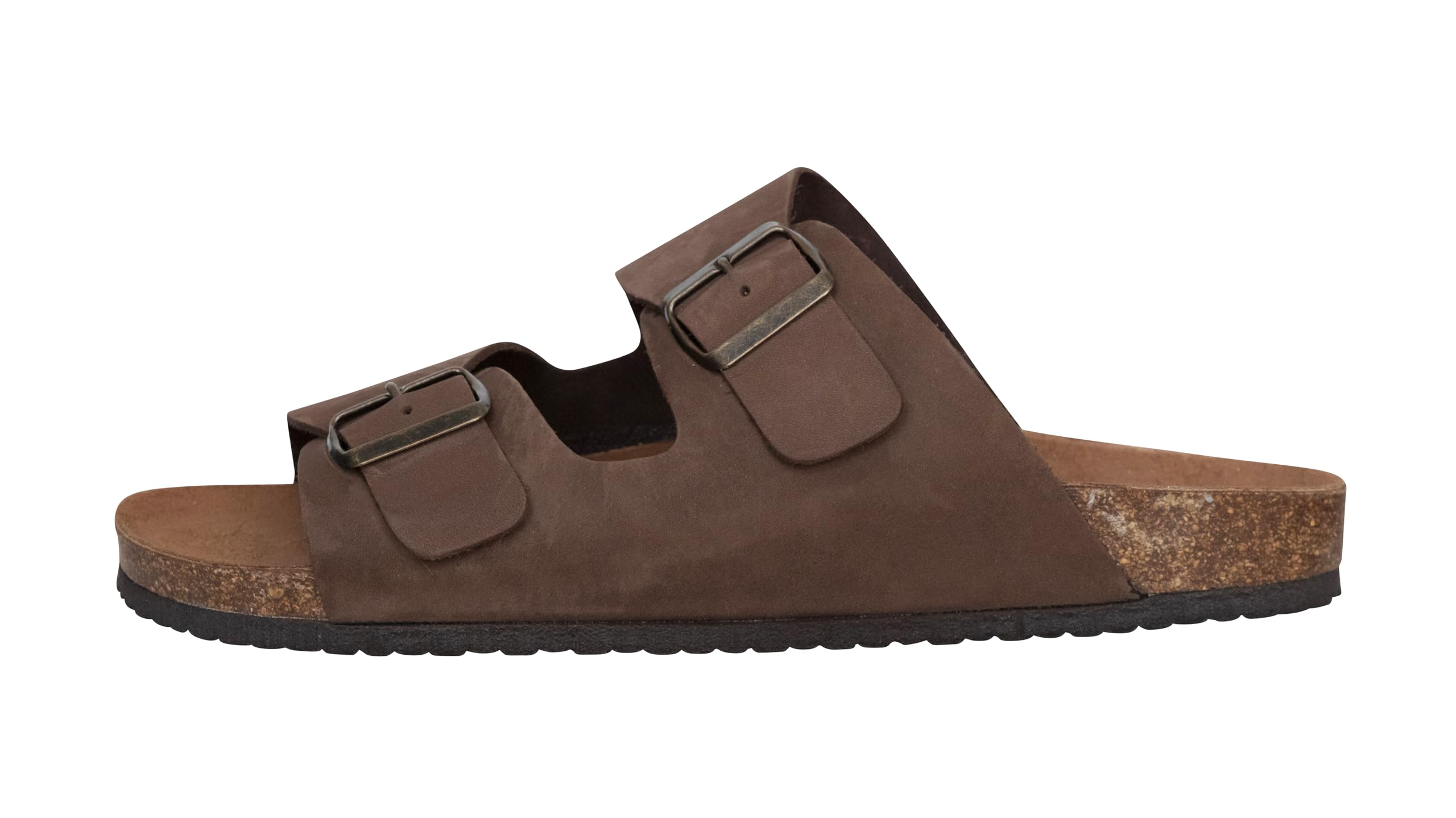 Casual Sandali da uomo in pelle nabuk con suola in sughero e suola in sughero, realizzati in Spagna, marrone, 47 EU