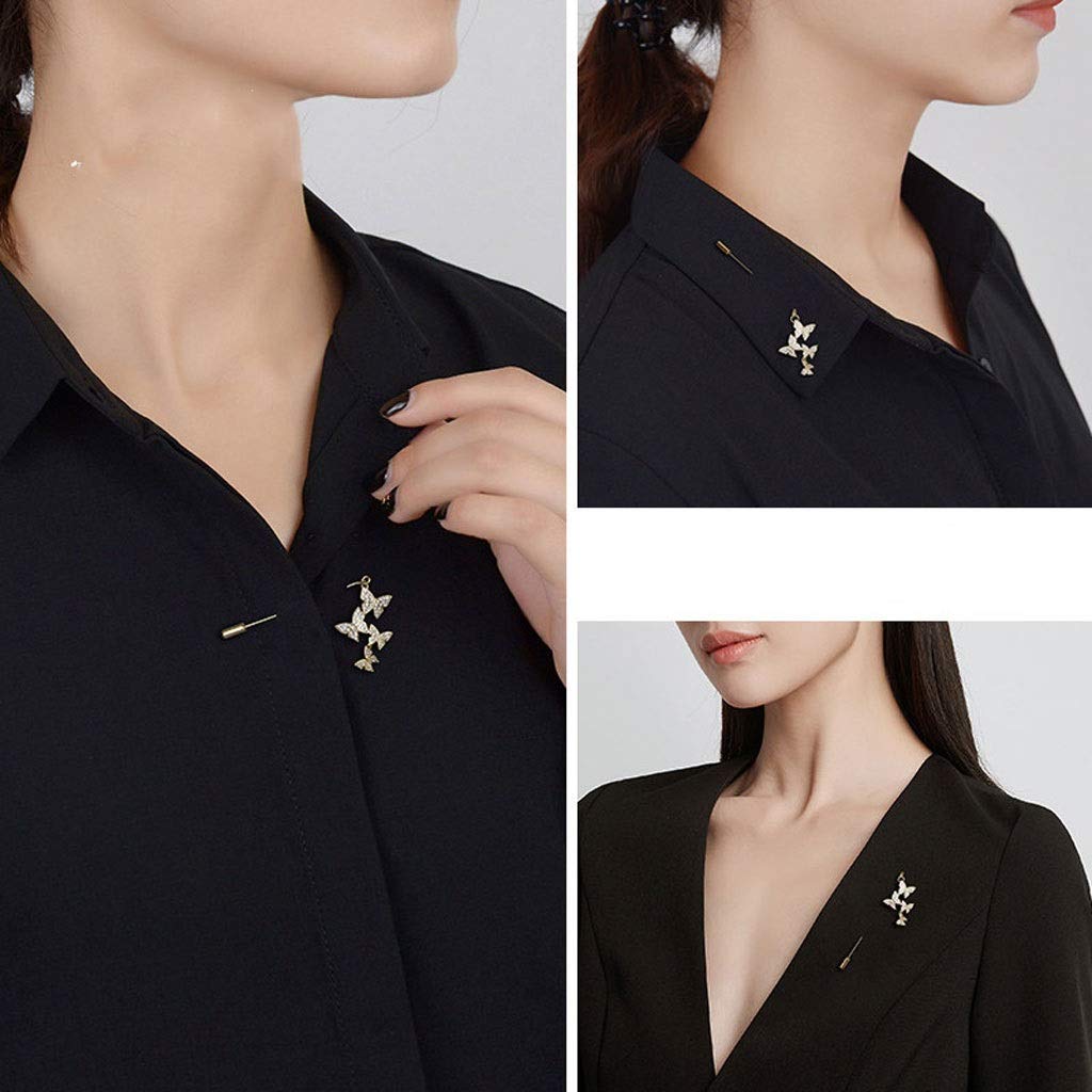 Brooches Pin Butterfly Brooch Female Pin-up Pin High-End Temperament Coat Cardigan Suit Fixed Clothes Hundred Matching Accessories Butterfly Pin Brooch