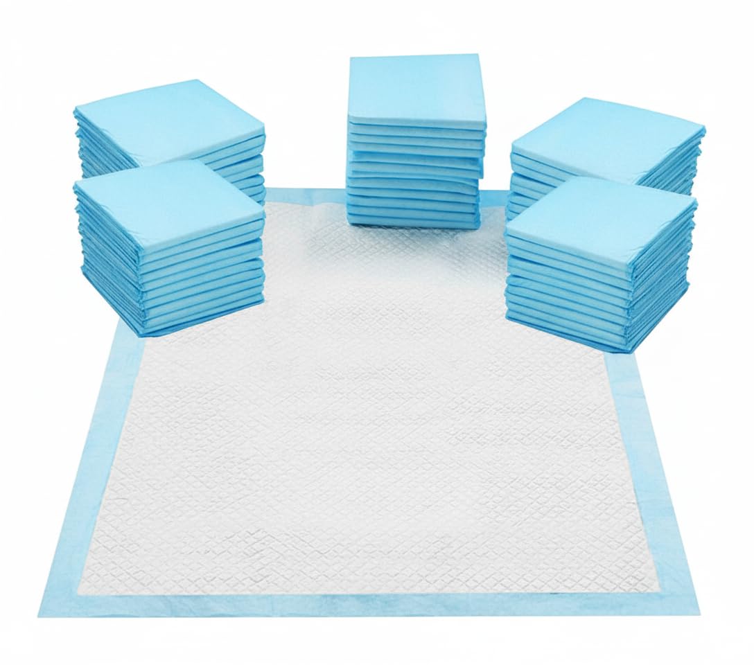 DOG n KITTY Puppy Pads 100 Pack, Heavy Duty Super Absorbent Puppy Training Pads, Fast Drying Toilet Pee Pad, Anti-Slip, Leak-Proof Dog Training Pads (60 x 45 cm)