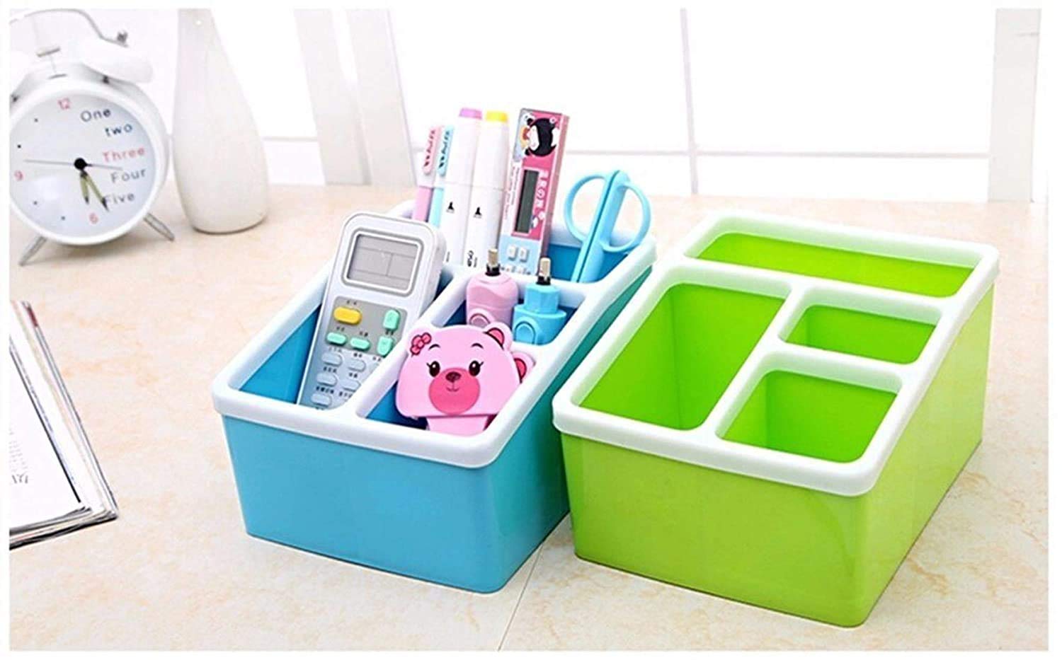 Zonoxo Plastic Remote Control Organiser Caddy AC Fire Stick Box Business Card Pen Pencil Mobile Phone Holder