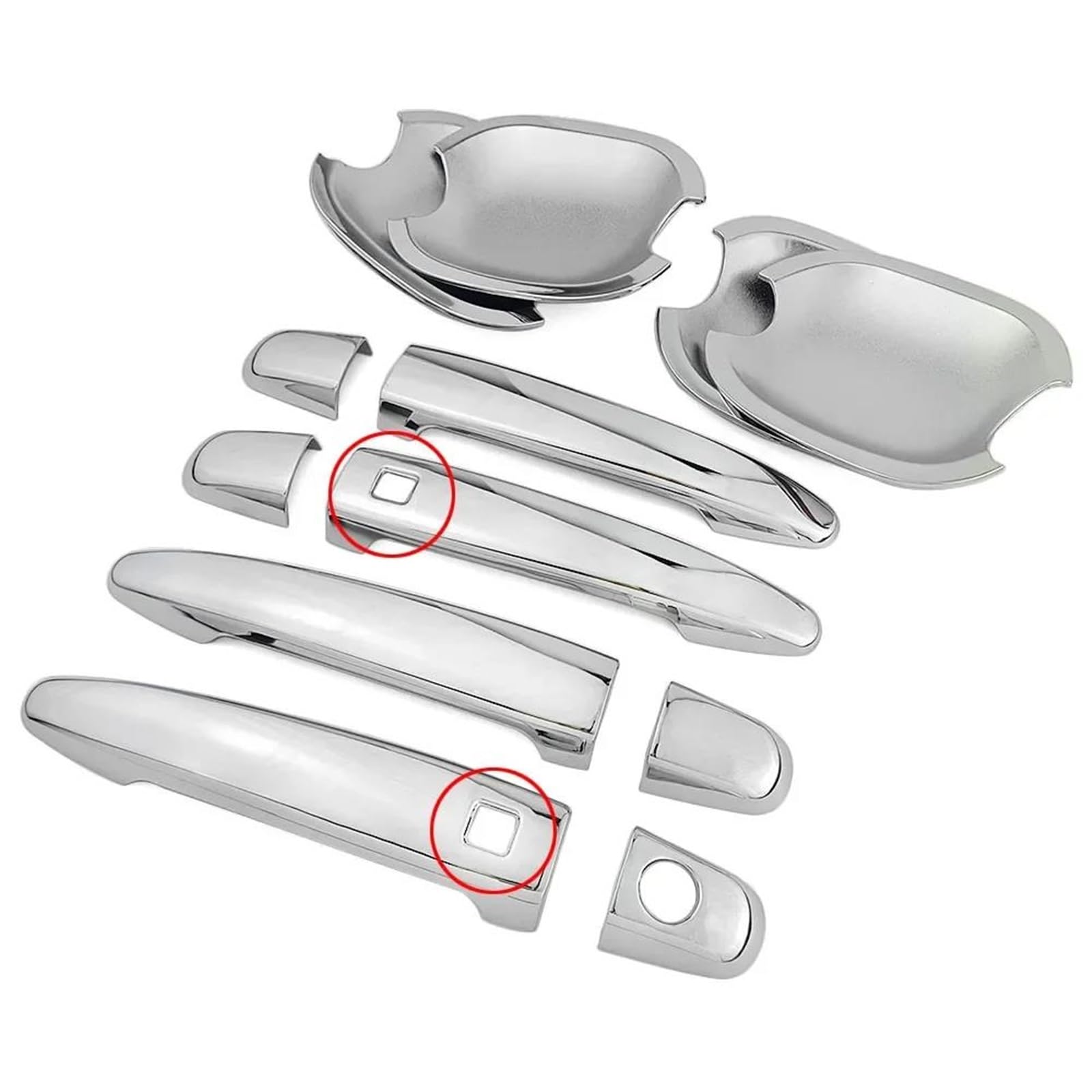 YSDSLS Sleek Door Handle Car Styling Chrome Side Door Handle Cover Trim & Door Bowl Cover for Toyota for Tacoma 2005-2014