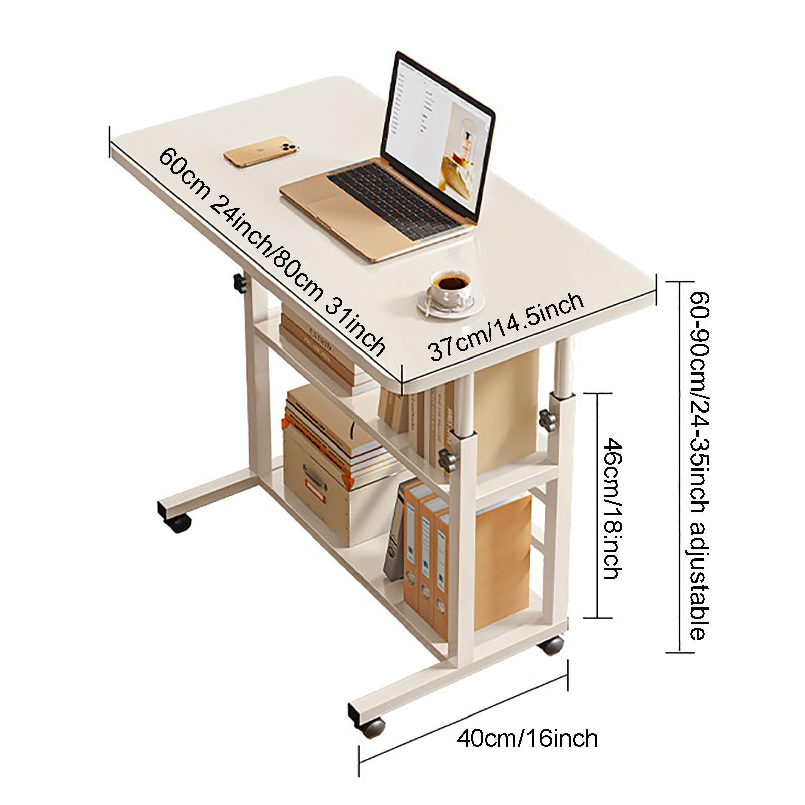 KADEUX Mesa De Sofá En Forma De C, Mesa Auxiliar De