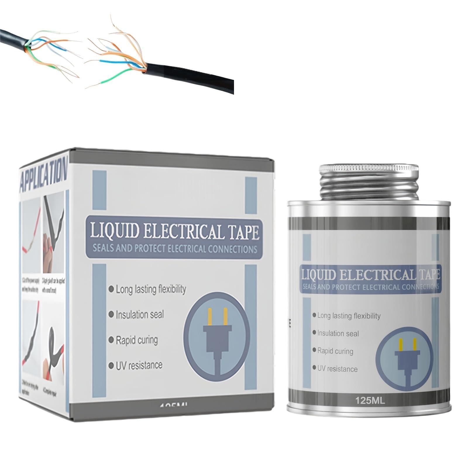 125ml Liquid Rubber,Black Liquid Insulation Tape,Waterproof Insulation Glue,Liq/uid Insulating Tape,Cable Repair Paste,Liq/uid Electrical Tape,Waterproof Sealant,Instant Leak-Sealing Performance