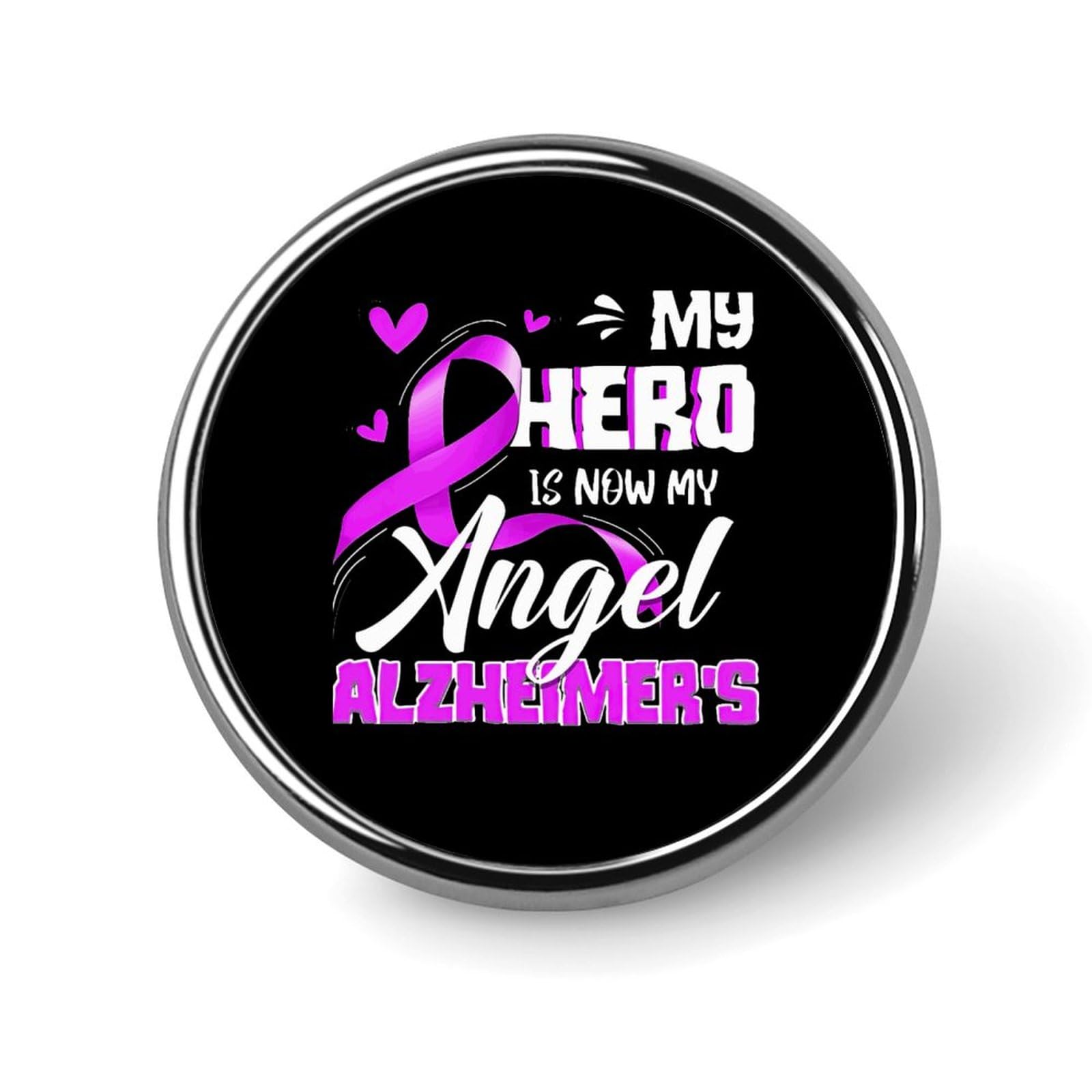 Alzheimer's Disease Awareness Pins Round Buttons Brooches Enamel Lapel Pin Party Supplies Decor Badges for Hats Clothes Bags