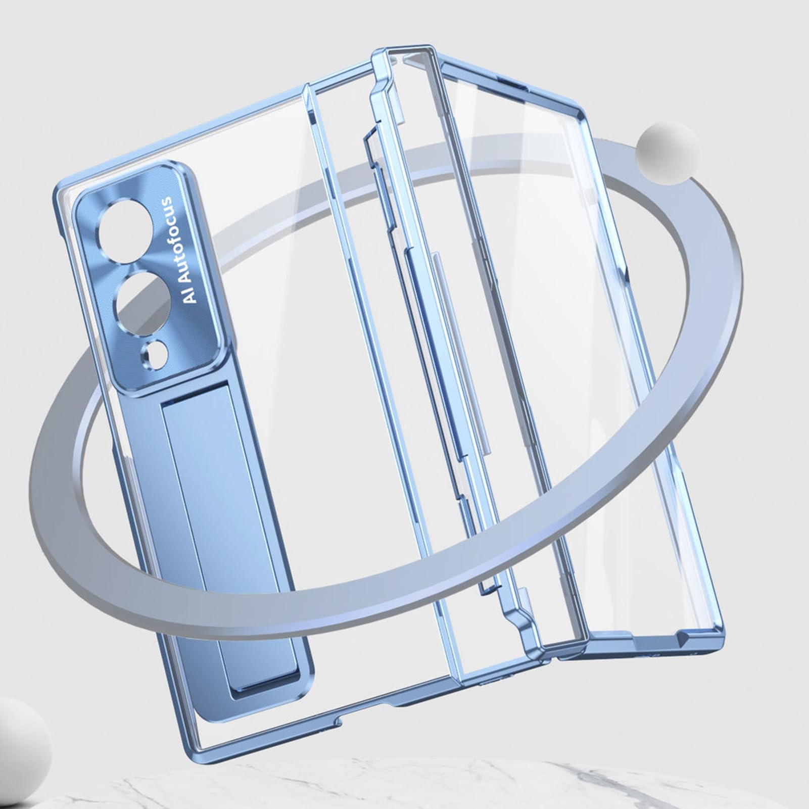 Staffa Caso Per Samsung Galaxy Z Fold 8, Placcatura Cerniera Trasparente | Proteggi Schermo Resistente ai Graffi Fotocamera Guscio Anti Ingiallimento Leggero PC Copertura