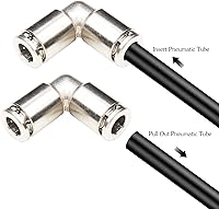 Vista 4 de CEKER Conectores de empuje de codo de unión de acero inoxidable de 0.157 in x 0.157 in, 90 accesorios de codo para aire y agua, paquete de 2